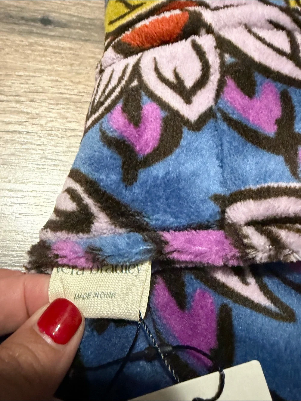 NWT Vera Bradley Blue Floral Fleece Blanket- includes over luggage handle option